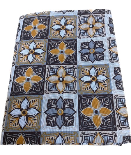 1 - Gran Foulard copritutto in tessuto Loneta Lara Morada stampato dis Mosaico
