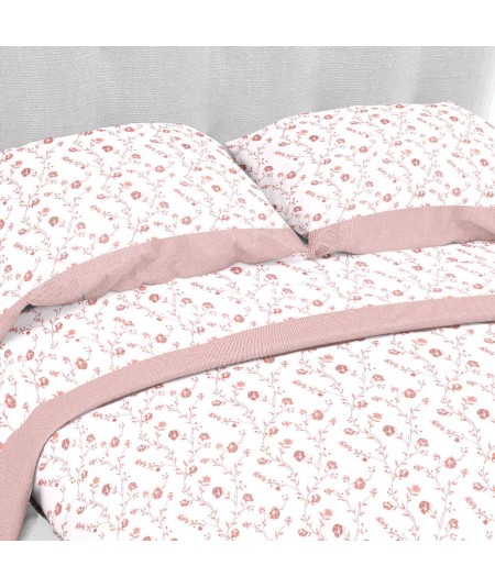 Marlin completo letto dettaglio federe e balza colore rosa