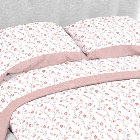 Marlin completo letto dettaglio federe e balza colore rosa