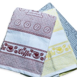 Set 6 Strofinacci da cucina in spugna jacquard confezione multicolor