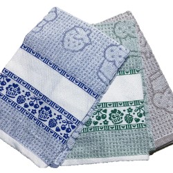 2 - Set 6 Strofinacci da cucina in spugna jacquard 100% cotone fantasia Art Natural