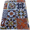 1 - Gran Foulard copritutto in tessuto Loneta Lara Morada stampato dis Maiolica