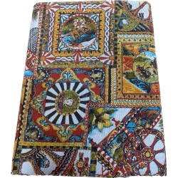 1 - Gran Foulard copritutto in tessuto Loneta Lara Morada stampato dis Sicilia