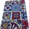 1 - Gran Foulard copritutto in tessuto Loneta Lara Morada stampato dis Maiolica